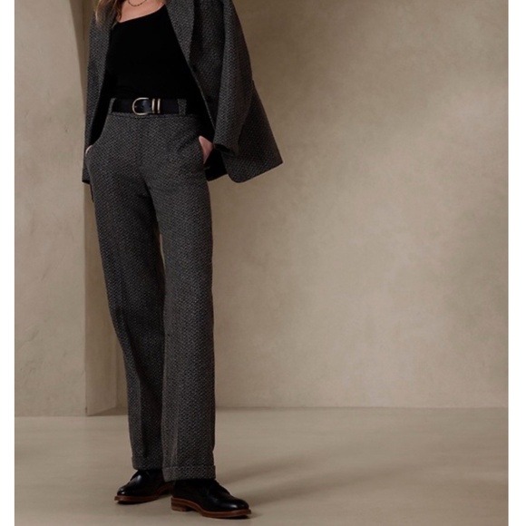 NWT Banana Republic Wool Blend Wylder Straight Tweed Pant Size 14 - Picture 3 of 15
